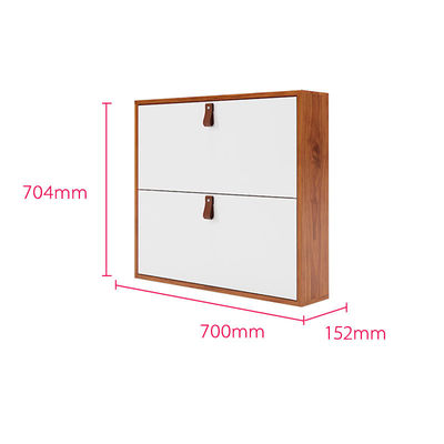 Tipping 2 ลิ้นชักชั้นวางรองเท้าแนวนอนออแกไนเซอร์จัดเก็บรองเท้าโลหะ Cabinet