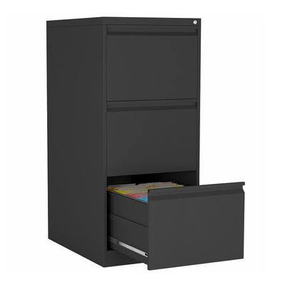 Office Under Desk 3 ลิ้นชักตู้เก็บเอกสารเหล็กดำ