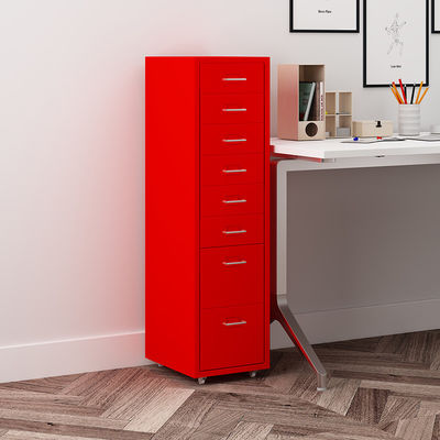 White Storage Metal Organization ตู้เก็บเอกสารทรงแบน 8 ลิ้นชัก