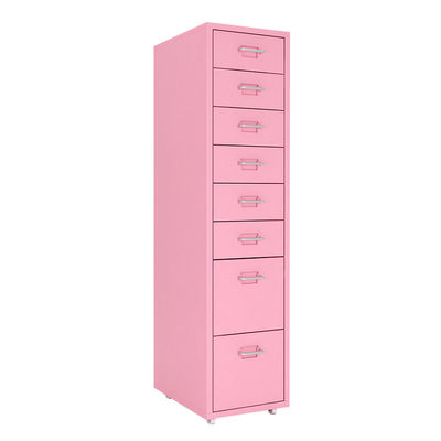 White Storage Metal Organization ตู้เก็บเอกสารทรงแบน 8 ลิ้นชัก