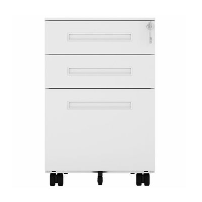 Black 5 Castors Letter Storage 3 Drawer Steel File Cabinet