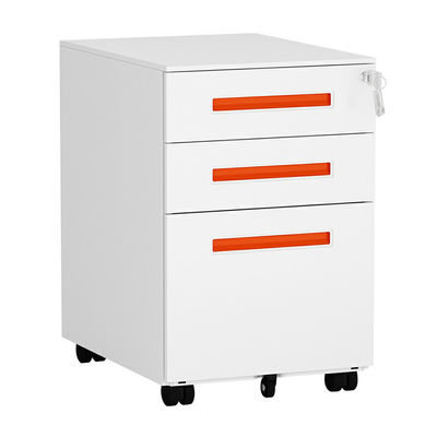 Black 5 Castors Letter Storage 3 Drawer Steel File Cabinet