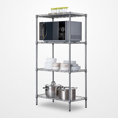 พื้นฐาน 4 ชั้นปรับได้ Heavy Duty Organizer ชั้นวางของเหล็ก