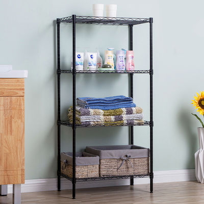 พื้นฐาน 4 ชั้นปรับได้ Heavy Duty Organizer ชั้นวางของเหล็ก