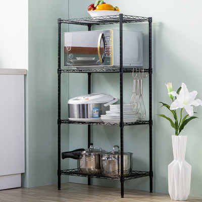 พื้นฐาน 4 ชั้นปรับได้ Heavy Duty Organizer ชั้นวางของเหล็ก