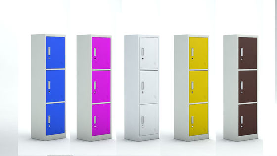 โรงเรียน 3 ประตูสีฟ้ากรอบสีขาวตู้เก็บของสำนักงานพร้อมกุญแจ