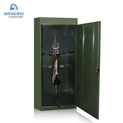 ตู้เก็บของโลหะสีเขียว Verticle Metal Bike Storage Lockers With Lock