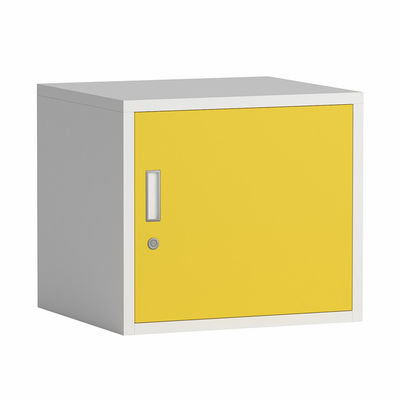 กล่องเก็บของ Cube สีเทาของ Metal Home School พร้อมกุญแจล็อคและชั้นวาง