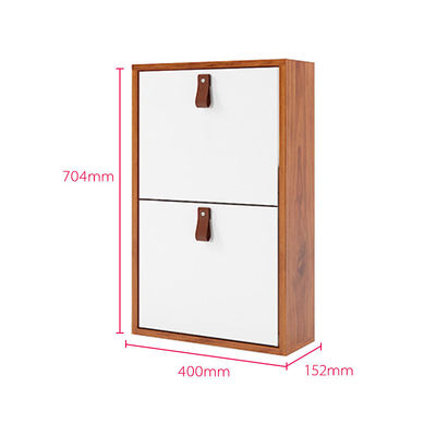 Tipping 2 ลิ้นชักชั้นวางรองเท้าแนวนอนออแกไนเซอร์จัดเก็บรองเท้าโลหะ Cabinet